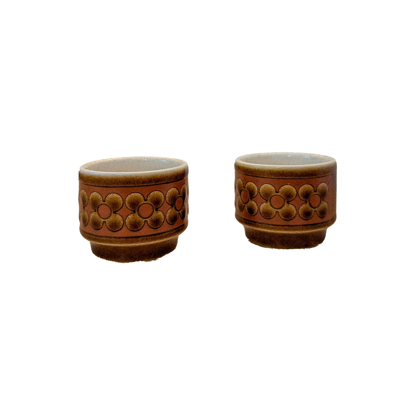 Vintage 1970's Hornsea Saffron Ceramic Egg Cups (Set of 2) by John Clappison, Made in England